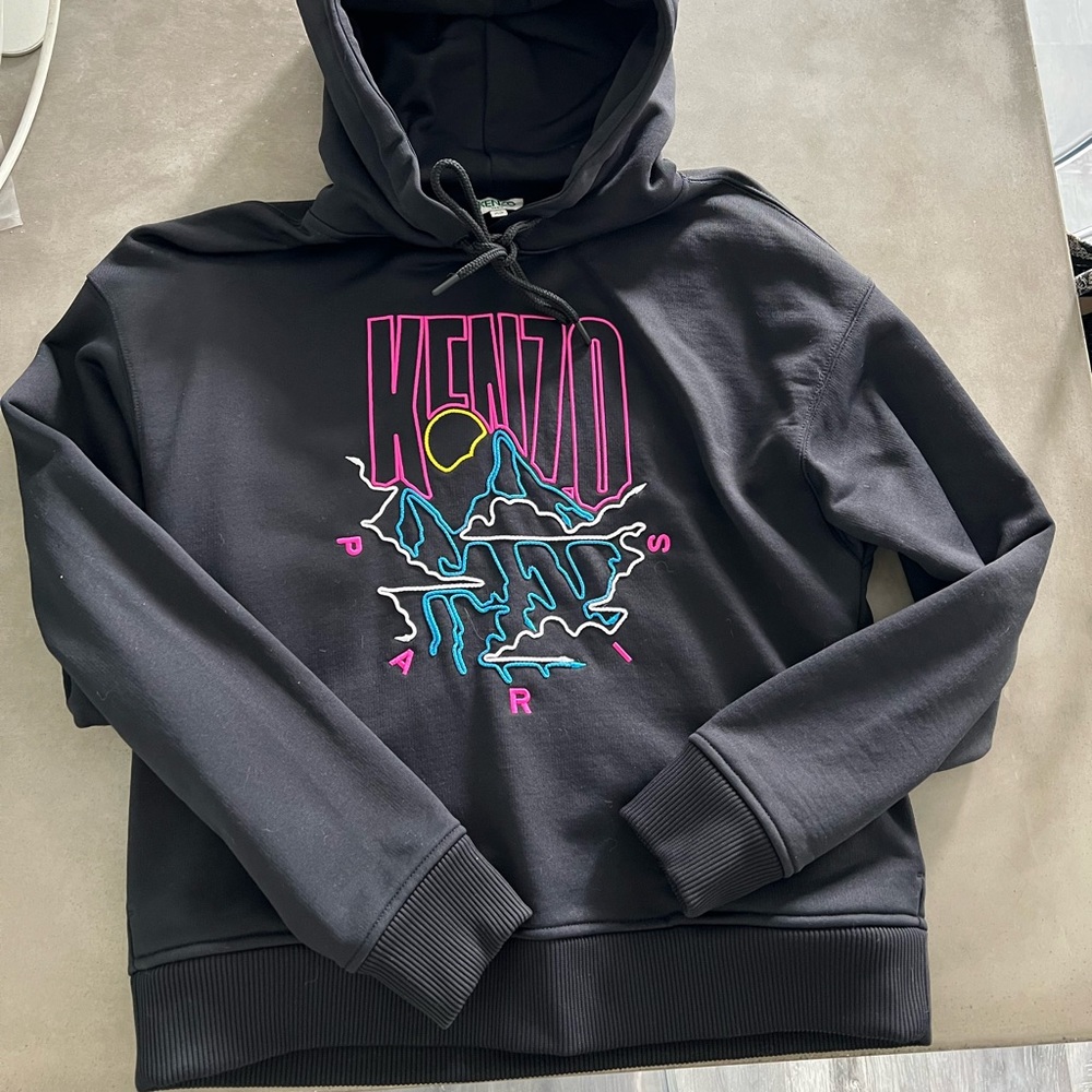 Kenzo Black Hoodie with Colorful Graphic
